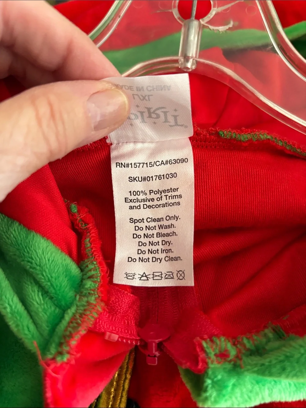 Spirit Red and Green Holiday Elf Jumpsuit - Picture 10 of 11